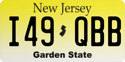 NJ license plate I49QBB
