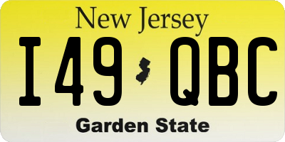 NJ license plate I49QBC