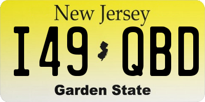 NJ license plate I49QBD
