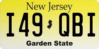 NJ license plate I49QBI