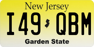 NJ license plate I49QBM