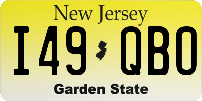 NJ license plate I49QBO