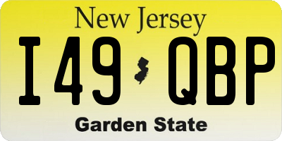 NJ license plate I49QBP