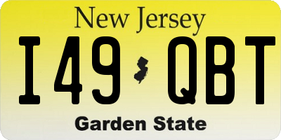 NJ license plate I49QBT