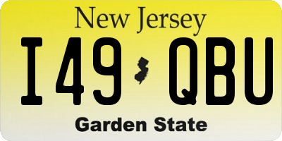 NJ license plate I49QBU