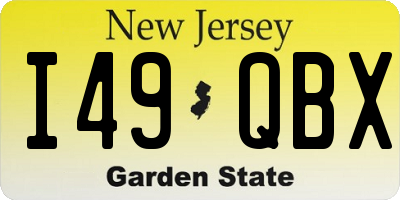 NJ license plate I49QBX