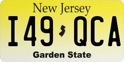 NJ license plate I49QCA