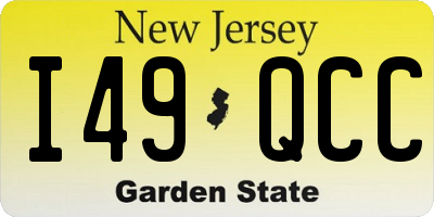 NJ license plate I49QCC