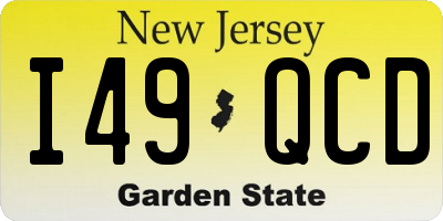 NJ license plate I49QCD