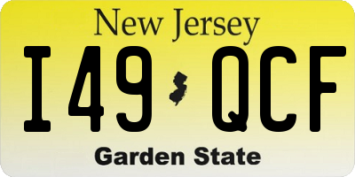 NJ license plate I49QCF