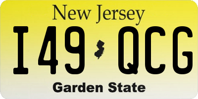 NJ license plate I49QCG