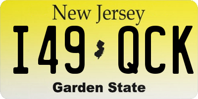NJ license plate I49QCK