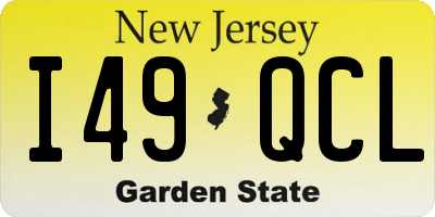 NJ license plate I49QCL