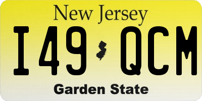 NJ license plate I49QCM