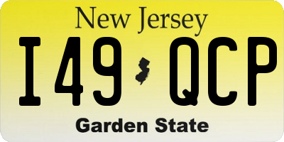 NJ license plate I49QCP