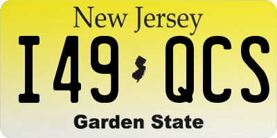 NJ license plate I49QCS