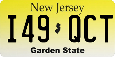 NJ license plate I49QCT