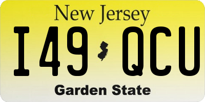 NJ license plate I49QCU