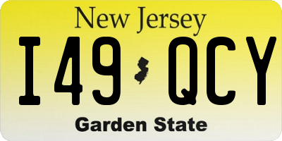 NJ license plate I49QCY