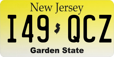 NJ license plate I49QCZ