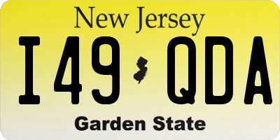 NJ license plate I49QDA