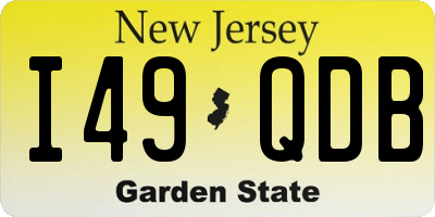 NJ license plate I49QDB