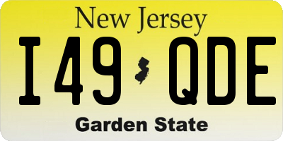 NJ license plate I49QDE