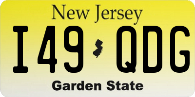 NJ license plate I49QDG