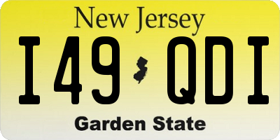 NJ license plate I49QDI