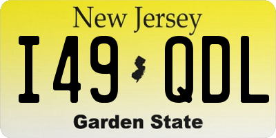 NJ license plate I49QDL