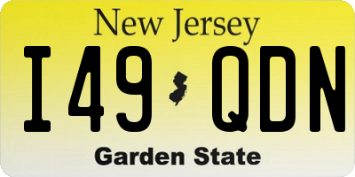 NJ license plate I49QDN