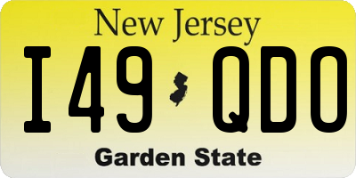 NJ license plate I49QDO