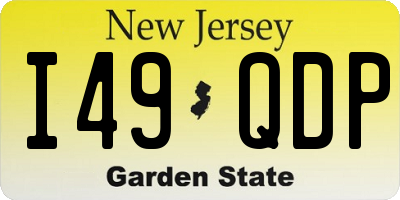 NJ license plate I49QDP