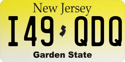 NJ license plate I49QDQ