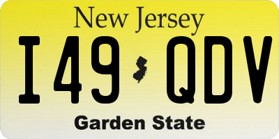 NJ license plate I49QDV