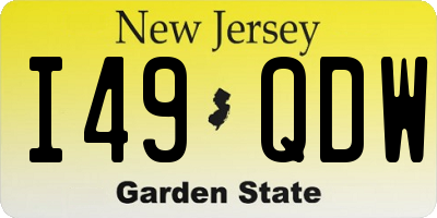 NJ license plate I49QDW