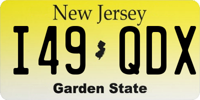 NJ license plate I49QDX