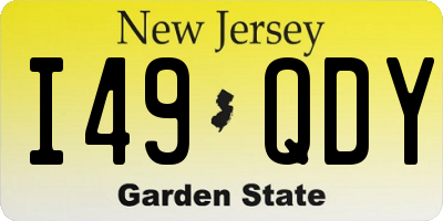 NJ license plate I49QDY