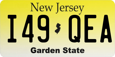 NJ license plate I49QEA