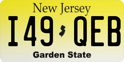 NJ license plate I49QEB