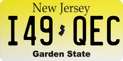 NJ license plate I49QEC