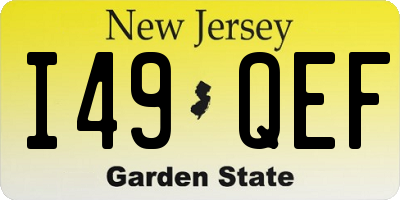 NJ license plate I49QEF