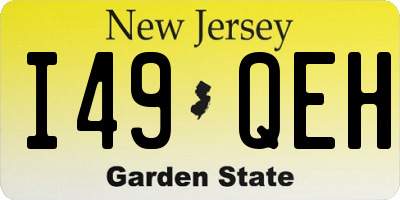 NJ license plate I49QEH