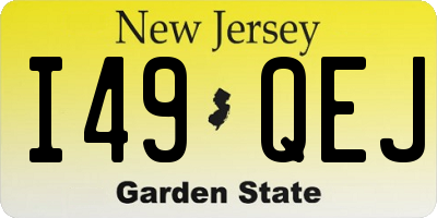 NJ license plate I49QEJ