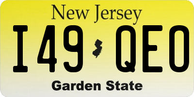 NJ license plate I49QEO