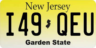NJ license plate I49QEU