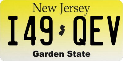 NJ license plate I49QEV