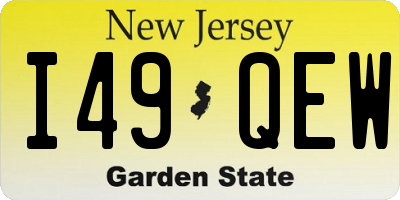 NJ license plate I49QEW