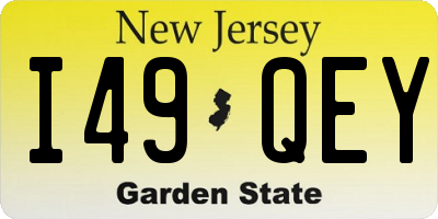 NJ license plate I49QEY
