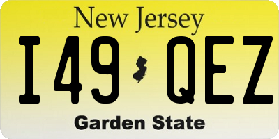 NJ license plate I49QEZ